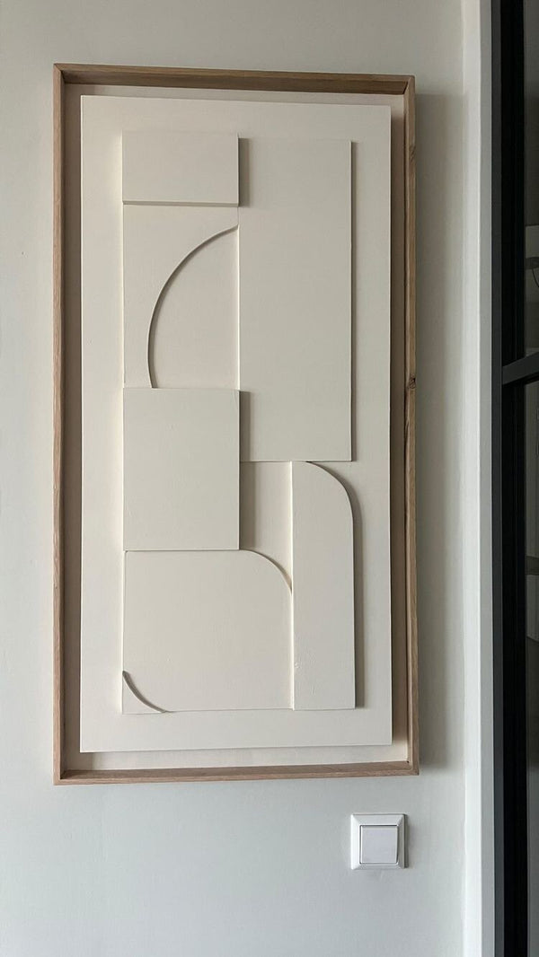 No-05 95/Oak Frame | Modern Abstract Art for Home Decor